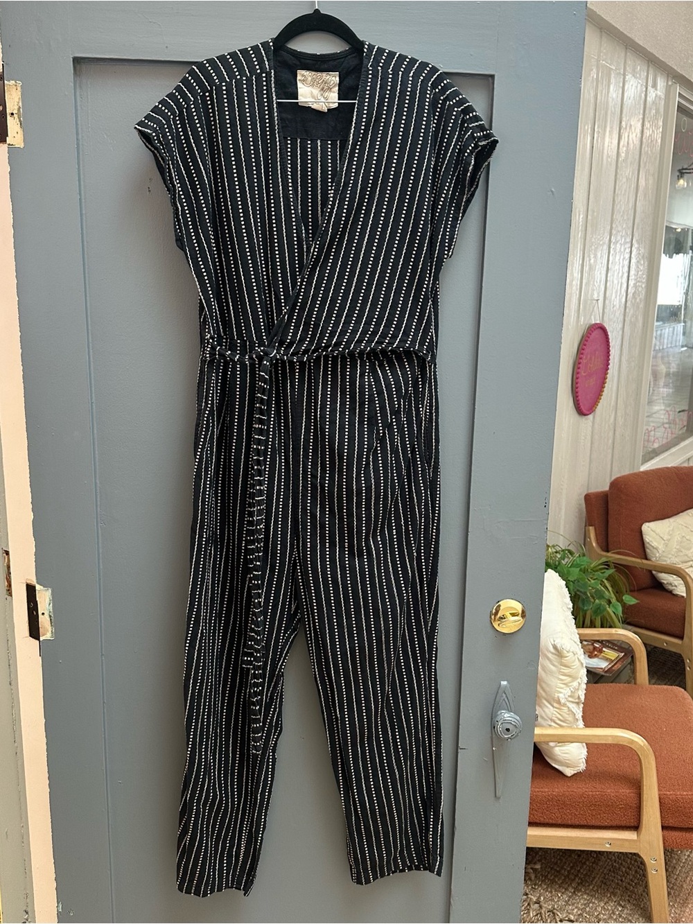 Ace & Jig blue Striped Wrap Jumpsuit